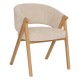 Fauteuil en tissu chenille AMZA - Ivoire