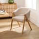 Fauteuil en tissu chenille AMZA, ivoire