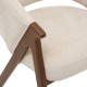 Fauteuil AMZA ivoire pieds effet noyer, detail