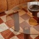 Table basse ronde en verre trempé AMBRA - Ambre