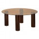 Table basse ronde en verre trempé AMBRA - Ambre