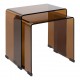 Lot de 2 tables café en verre trempé LENIA - Ambre