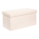 Pouf pliant double en bouclette SOANA - Ivoire