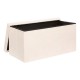 Pouf pliant double en bouclette SOANA ivoire, ouvert