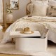 Pouf double SOANA ivoire, pied de lit