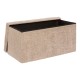 Pouf pliant double en bouclette SOANA taupe, ouvert