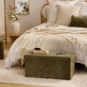 Pouf pliant double en bouclette SOANA - Kaki