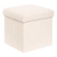 Pouf pliant en bouclette SOANA - Ivoire