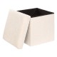 Pouf pliant en bouclette SOANA ivoire, ouvert
