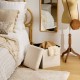 Pouf pliant SOANA ivoire, rangement