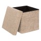 Pouf pliant en bouclette SOANA taupe, ouvert