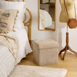 Pouf pliant SOANA taupe, chambre