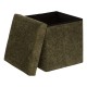 Pouf pliant en bouclette SOANA kaki, ouvert