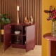 Buffet glossy DOUGLAS rouge grenat, ouvert