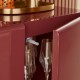 Buffet glossy DOUGLAS rouge grenat, système d'ouverture