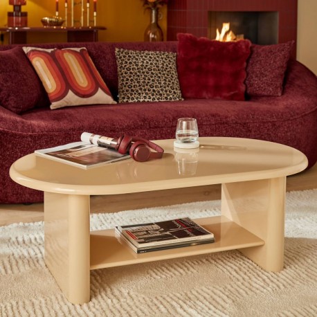 Table basse glossy DOUGLAS beige, salon