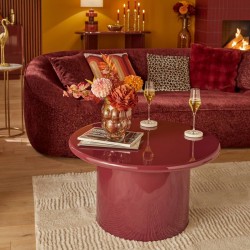 Table basse glossy DOUGLAS rouge grenat, salon