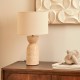 Lampe en travertin ERIN beige, éteinte