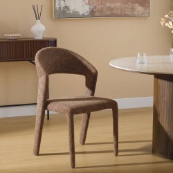 Chaise en tissu ALMÉE bronze, salle à manger