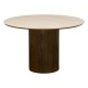 Table à manger D120cm AUREN - Beige et marron