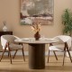 Table à manger D120cm AUREN beige et marron, salle à manger