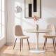 Chaise en fourrure ROKA beige, table à manger