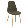 Chaise en velours côtelé pieds imitation chêne ROKA - Kaki