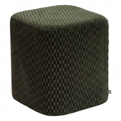Pouf motifs en relief SELIA - Vert cèdre