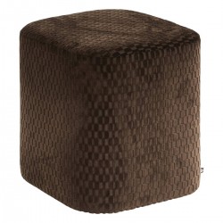 Pouf motifs en relief SELIA - Marron tonka