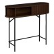 Console effet noyer ALCOVE marron, rangement latéral ouvert