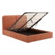 Lit coffre 160X200cm CALA terracotta, coffre ouvert