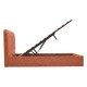 Lit coffre CALA terracotta, coffre ouvert