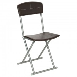 Chaise pliante en PVC - Marron