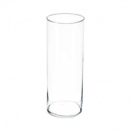 Vase en verre droit H40cm - Transparent