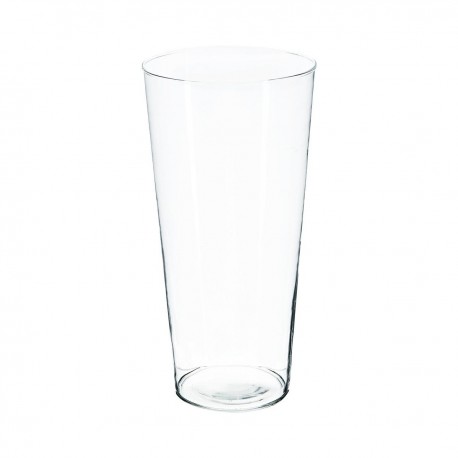 Vase conique en verre H30cm - Transparent