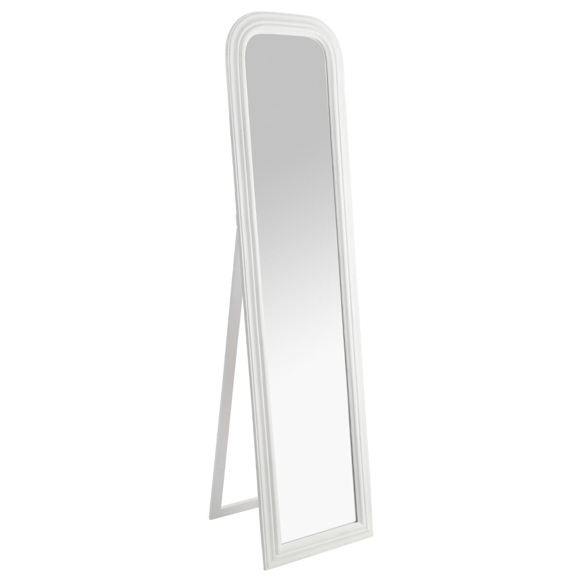 Festnight Miroir sur Pied Bois et Verre 160 x 40 cm Blanc 