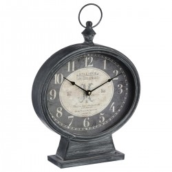 Horloge à poser en métal D31,5cm - Gris blanchi
