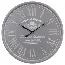 Horloge gravée D52cm - Gris