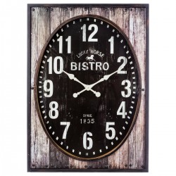 Horloge ovale à contour en bois BISTRO, ESPRIT CAMPAGNE - Marron
