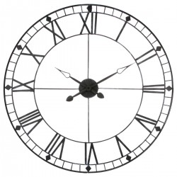 Horloge en métal vintage D88,5cm - Gris