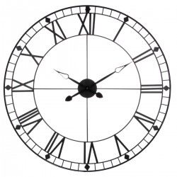 Horloge en métal vintage D88,5cm - Noir