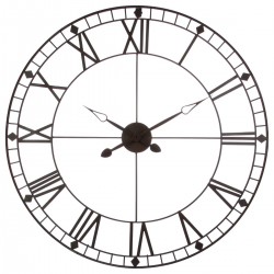 Pendule en métal vintage D88cm - Marron