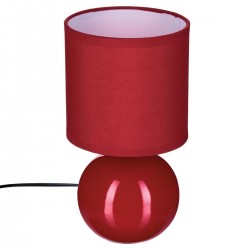 Lampe boule en céramique H25cm TIMÉO - Rouge