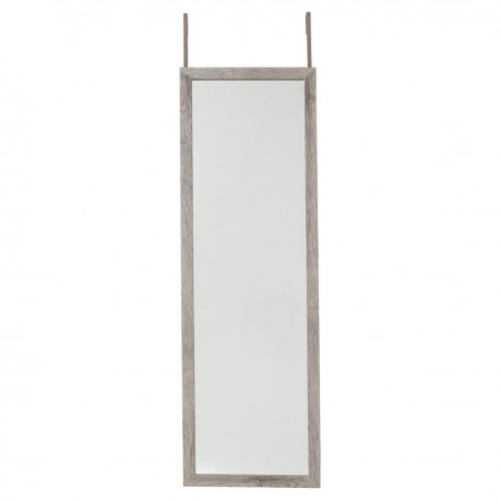 Miroir de porte effet bois 109X35cm - Bois foncé